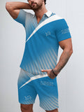 Detroit Lions Limited Edition ZIP Polo Shirt And Shorts Two-Piece Suits