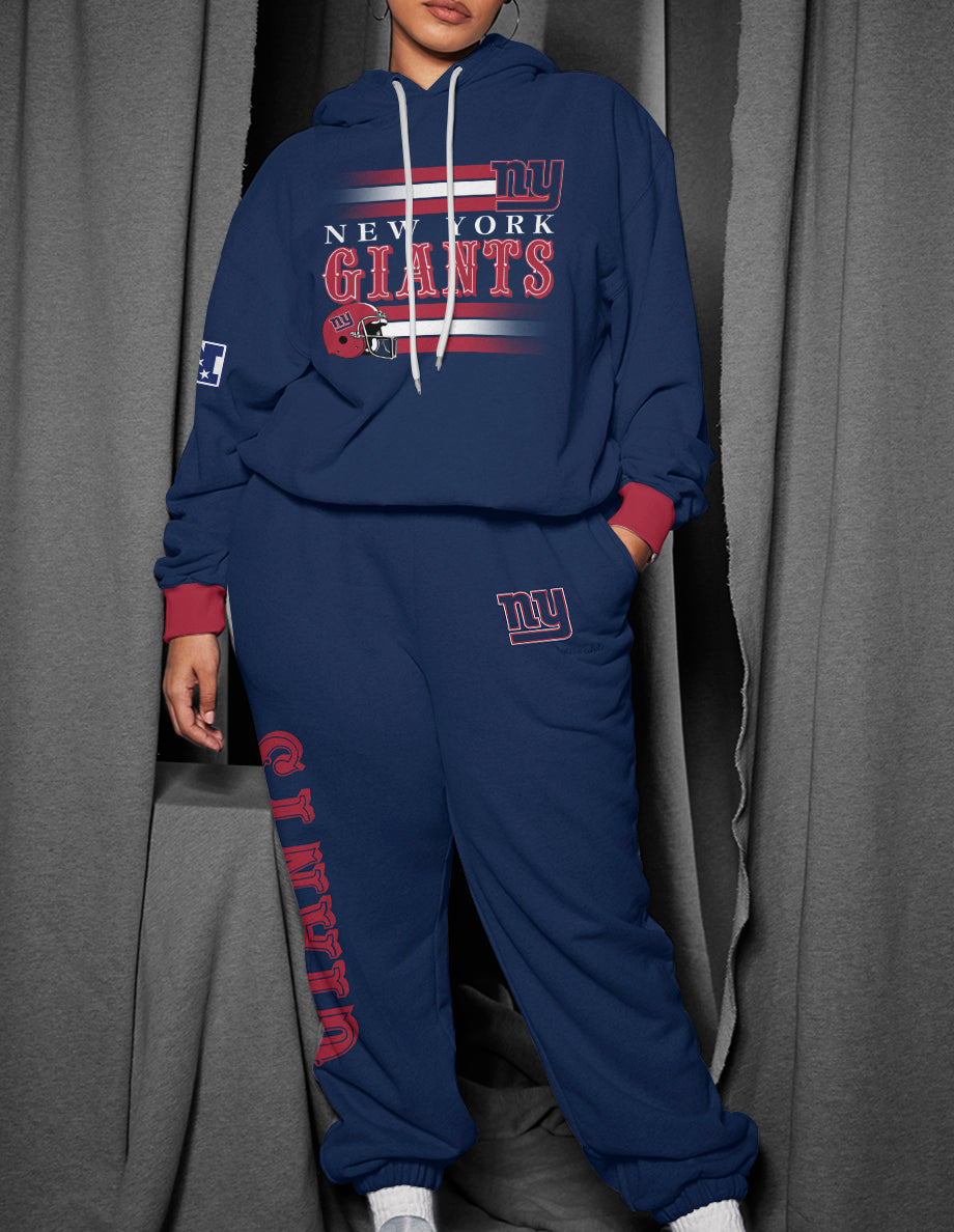 New York Giants 3D Printed Pullover Hoodie And Sweatpant 2pcs Tracksuits