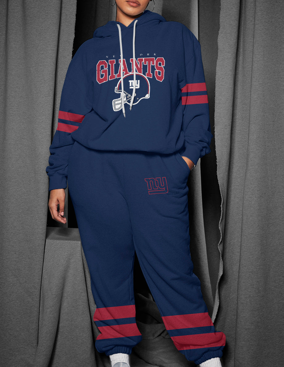 New York Giants 3D Printed Pullover Hoodie And Sweatpant 2pcs Tracksuits