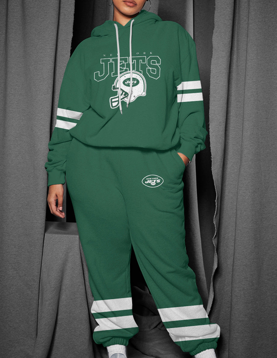 New York Jets 3D Printed Pullover Hoodie And Sweatpant 2pcs Tracksuits
