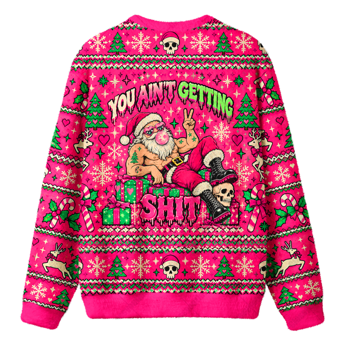 PINK SANTA UGLY CHRISTMAS SWEATSHIRT — image 2