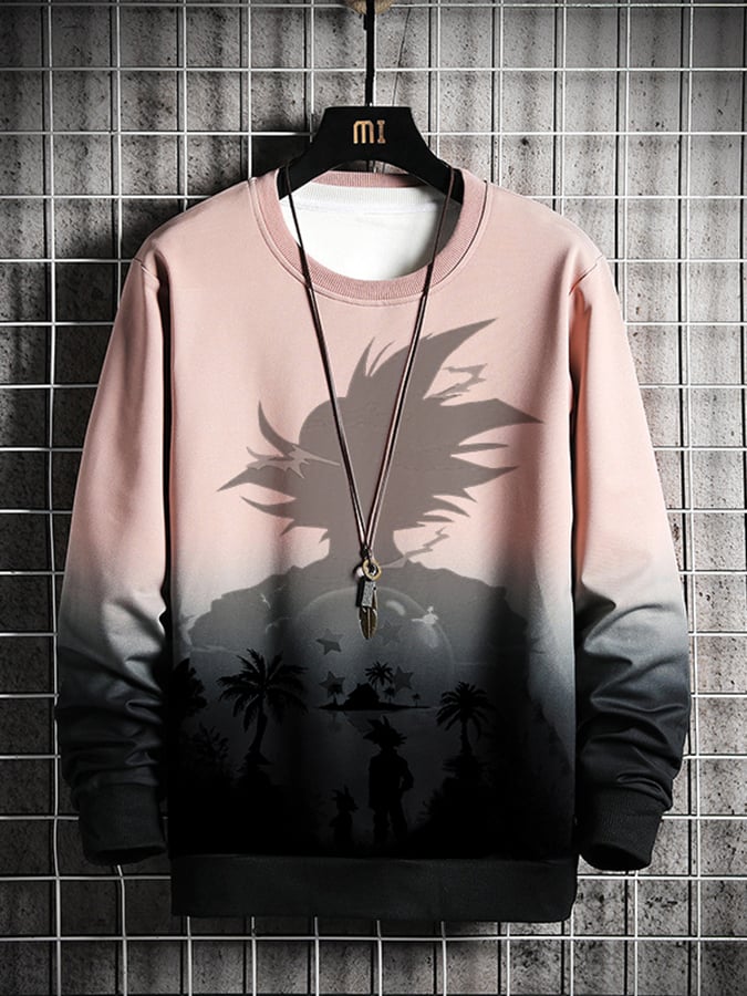 Men's Fashion Print Loose Casual Round Neck Sweatshirt
