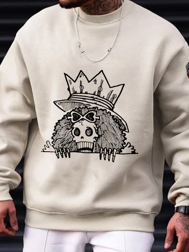 Men's Comic Printed Crew Neck Sweatshirt