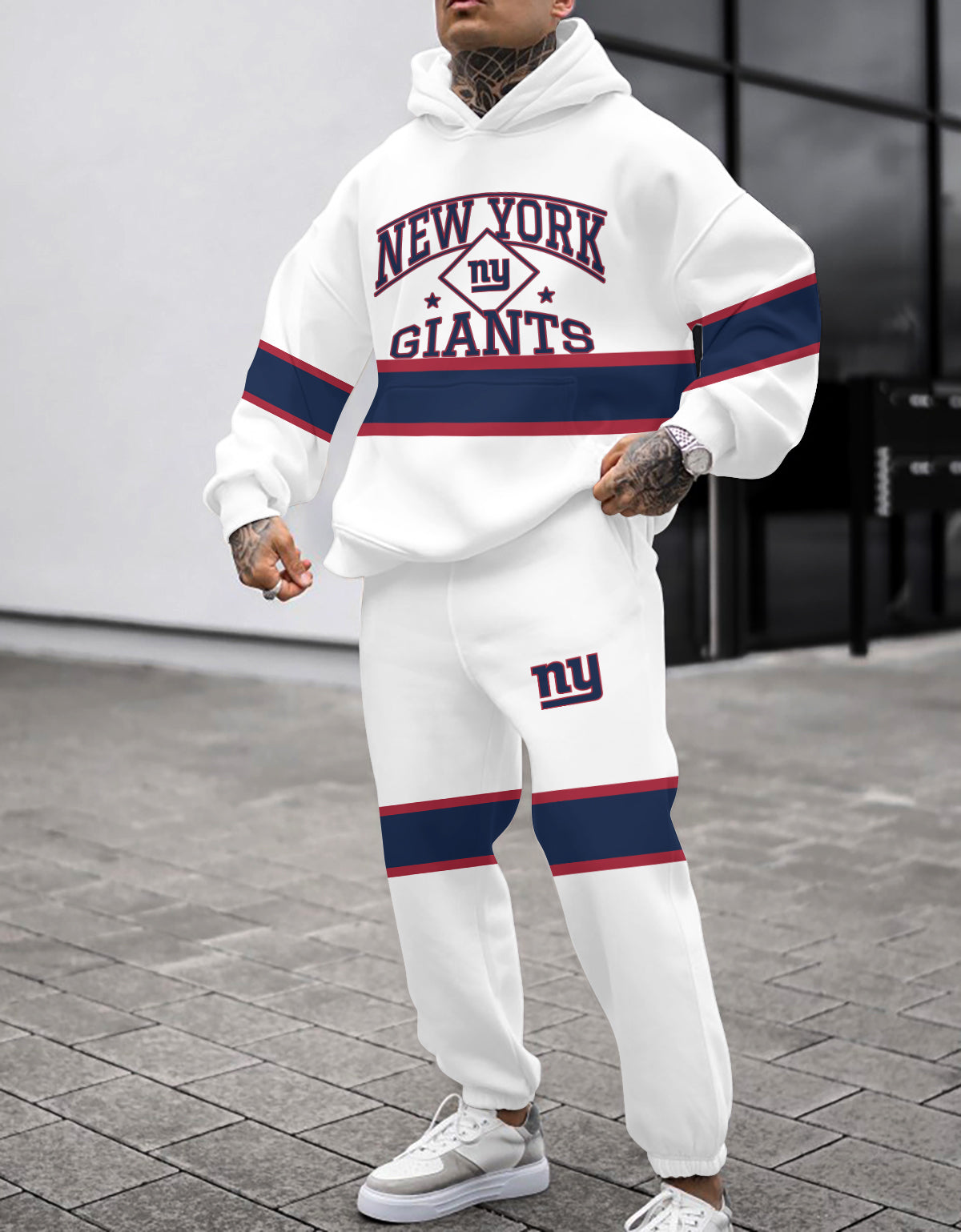 New York Giants 3D Printed Pullover Hoodie And Sweatpant 2pcs Tracksuits