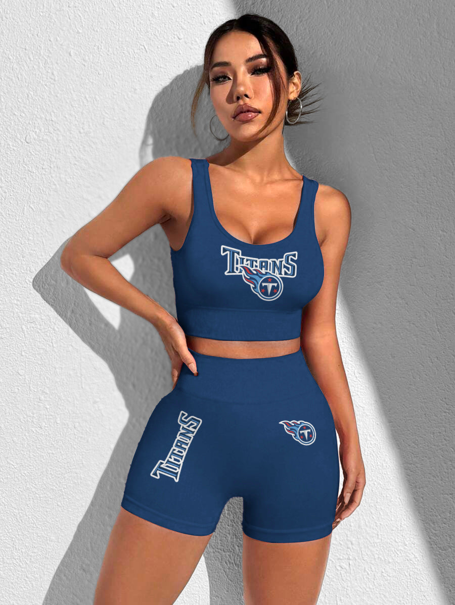 Tennessee Titans Sports Bra & Shorts Gym Set