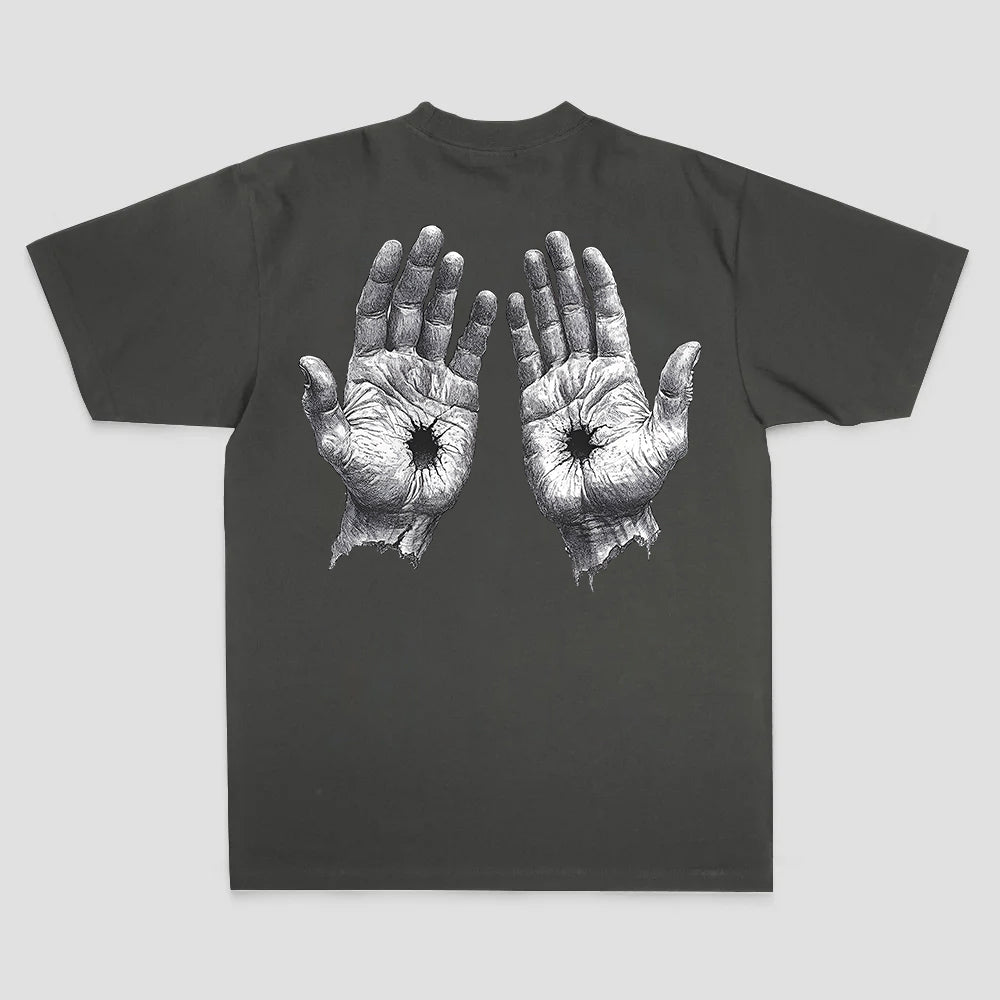 Hollowed Hands Printed Men's T-shirt