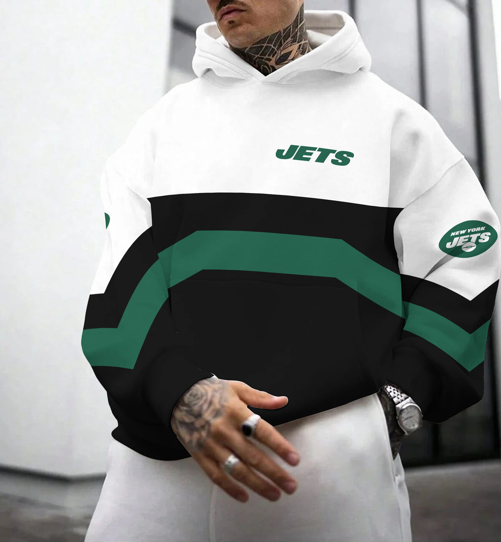 New York Jets Printed Hooded Pocket Pullover Hoodie