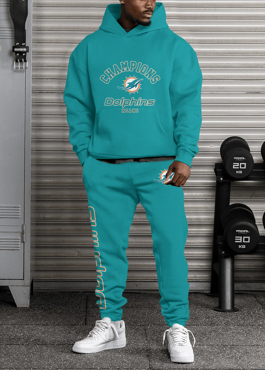 Miami Dolphins 3D Printed Pullover Hoodie And Sweatpant 2pcs Tracksuits