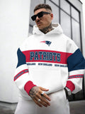 New England Patriots  Printed Hooded Pocket Pullover Hoodie