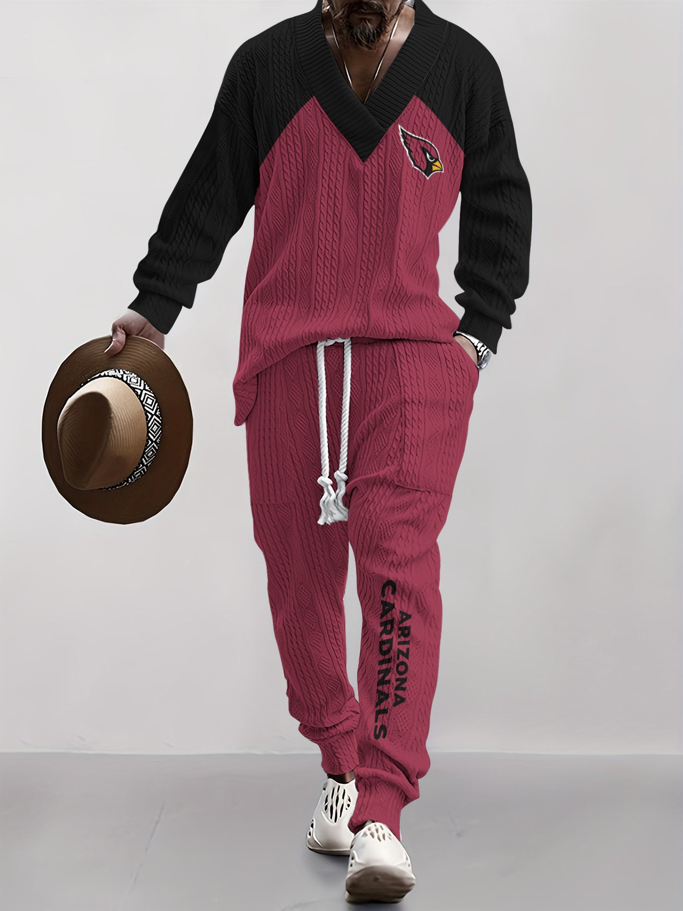 Arizona Cardinals Classic  All-Season Long Sleeve V-Neck Pullover Sweater