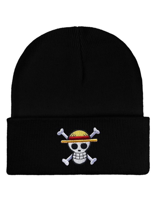 Men's Cartoon Skull Embroidered Sports Knit Cap