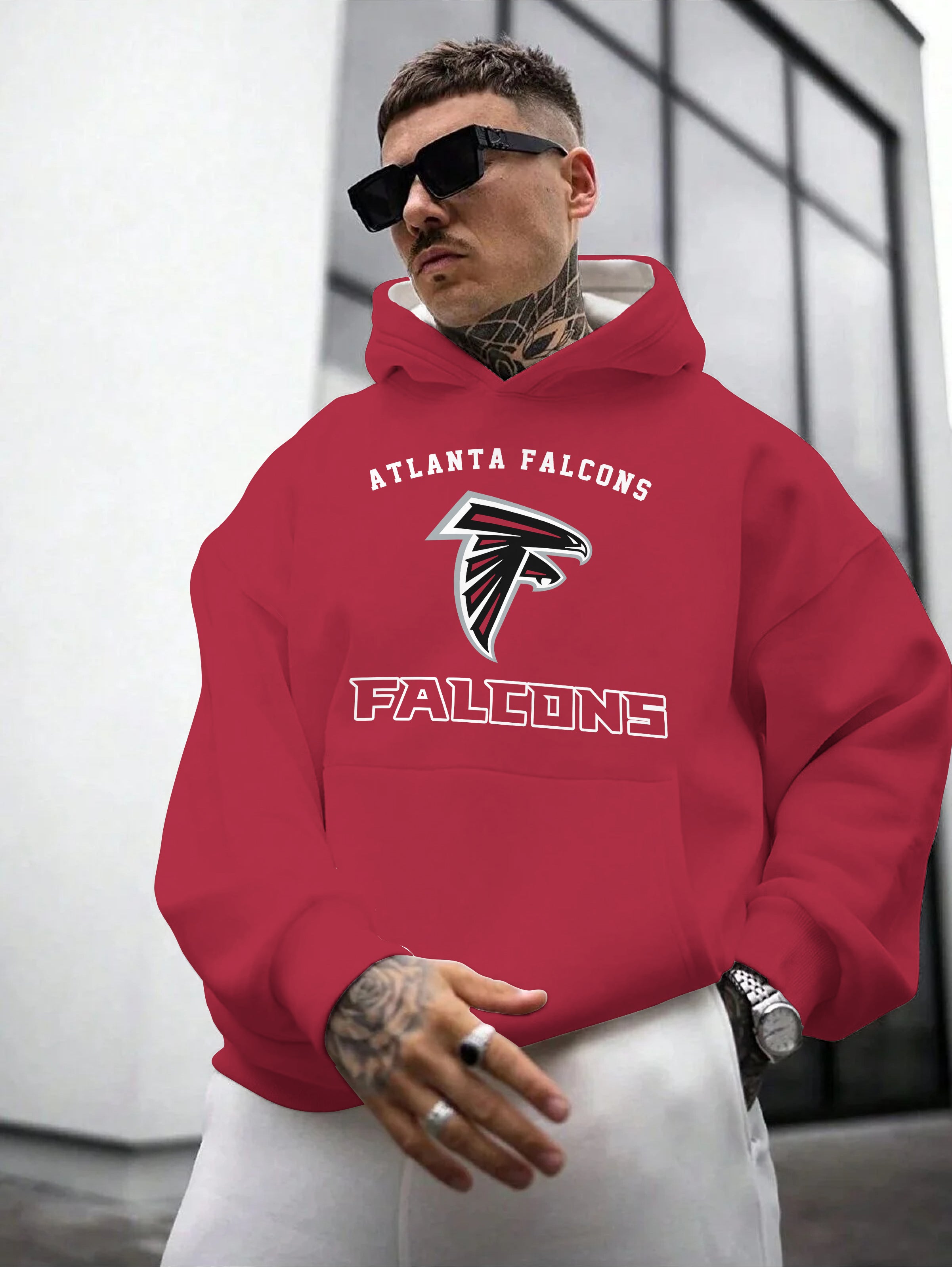 Atlanta Falcons Printed Hooded Pocket Pullover Hoodie