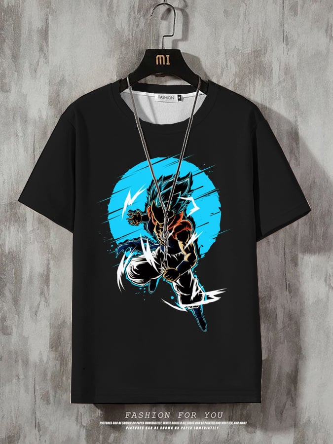 Men's Fashion Casual Gradient Anime Print T-shirt