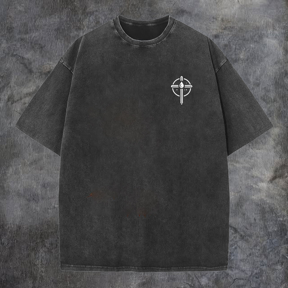 Treat People Like Jesus Died For Them Printed Men's Washed Tee