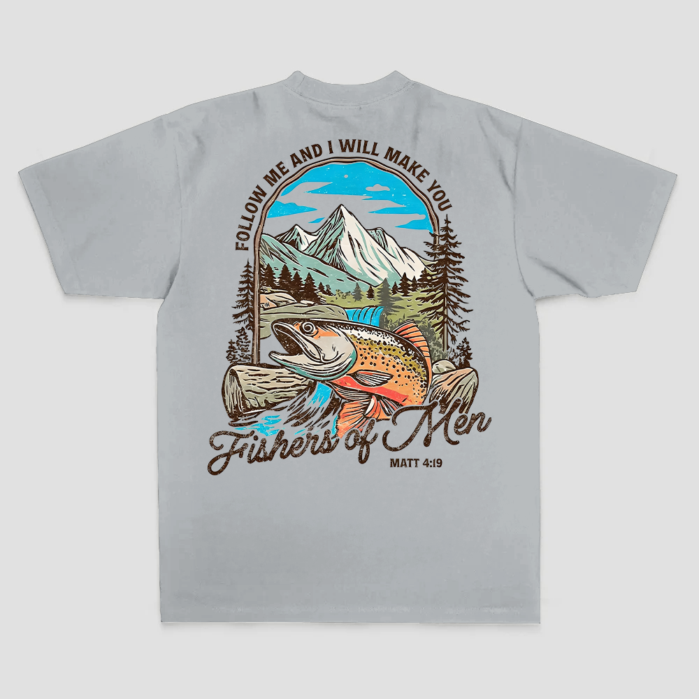 Follow Me And I Will Make You Fishers Of Men Matt 4:19 Printed Men's T-shirt