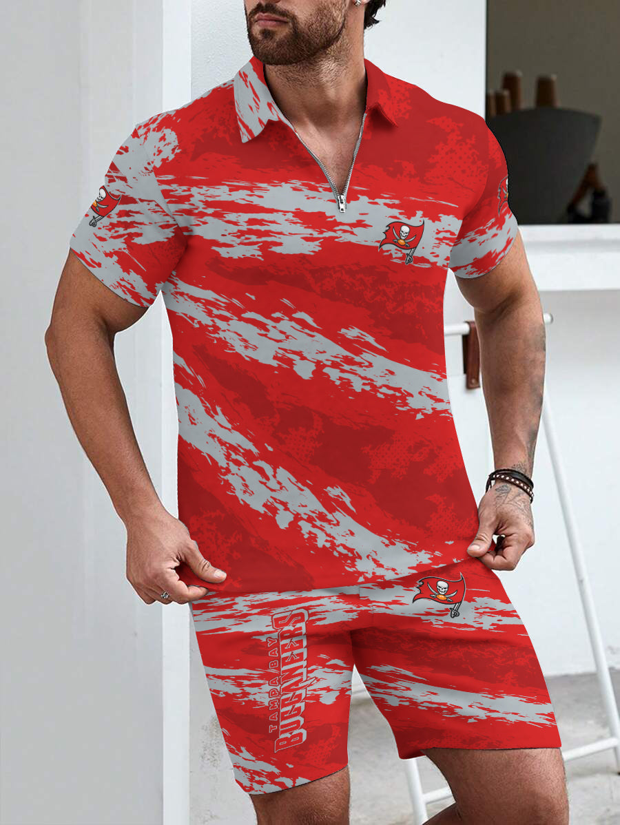 Tampa Bay Buccaneers Limited Edition ZIP Polo Shirt And Shorts Two-Piece Suits