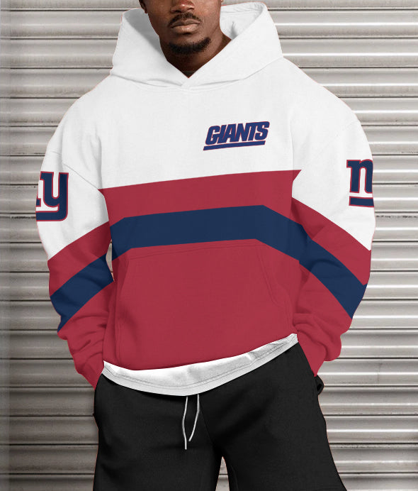 New York Giants Printed Hooded Pocket Pullover Hoodie