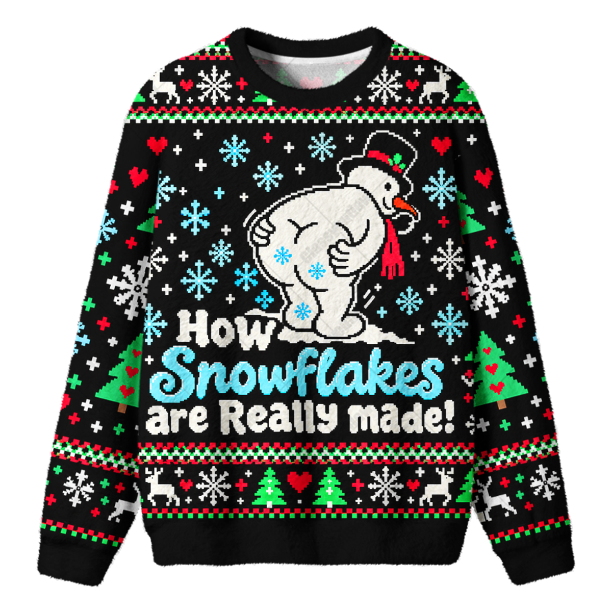 SNOWFLAKE JOKE UGLY CHRISTMAS SWEATSHIRT — image 1