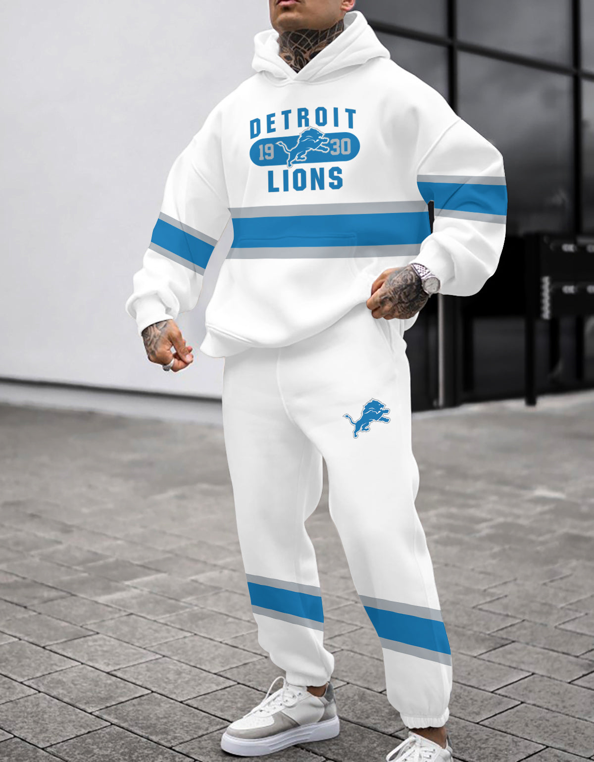 Detroit Lions 3D Printed Pullover Hoodie And Sweatpant 2pcs Tracksuits