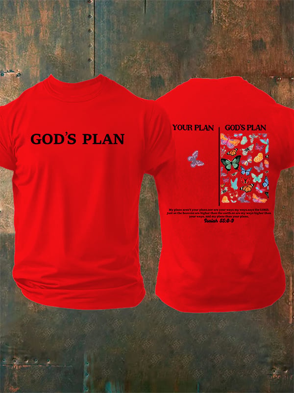 Men's  your-plan-and-god's-plan  Print  T-Shirt