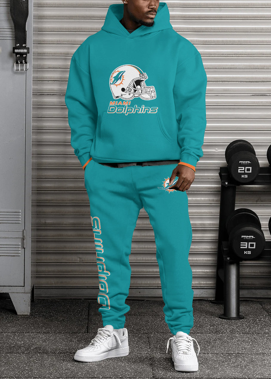 Miami Dolphins 3D Printed Pullover Hoodie And Sweatpant 2pcs Tracksuits