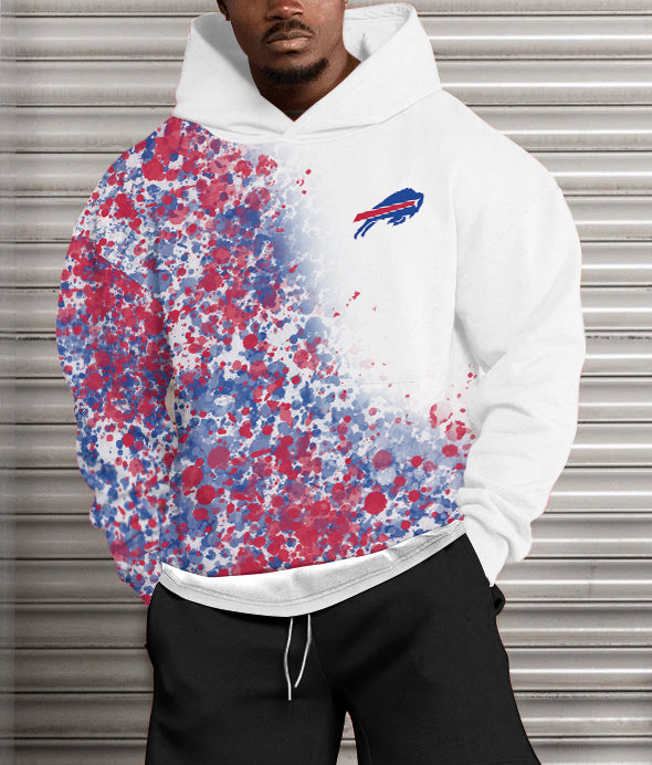 Buffalo Bills Printed Hooded Pocket Pullover Hoodie