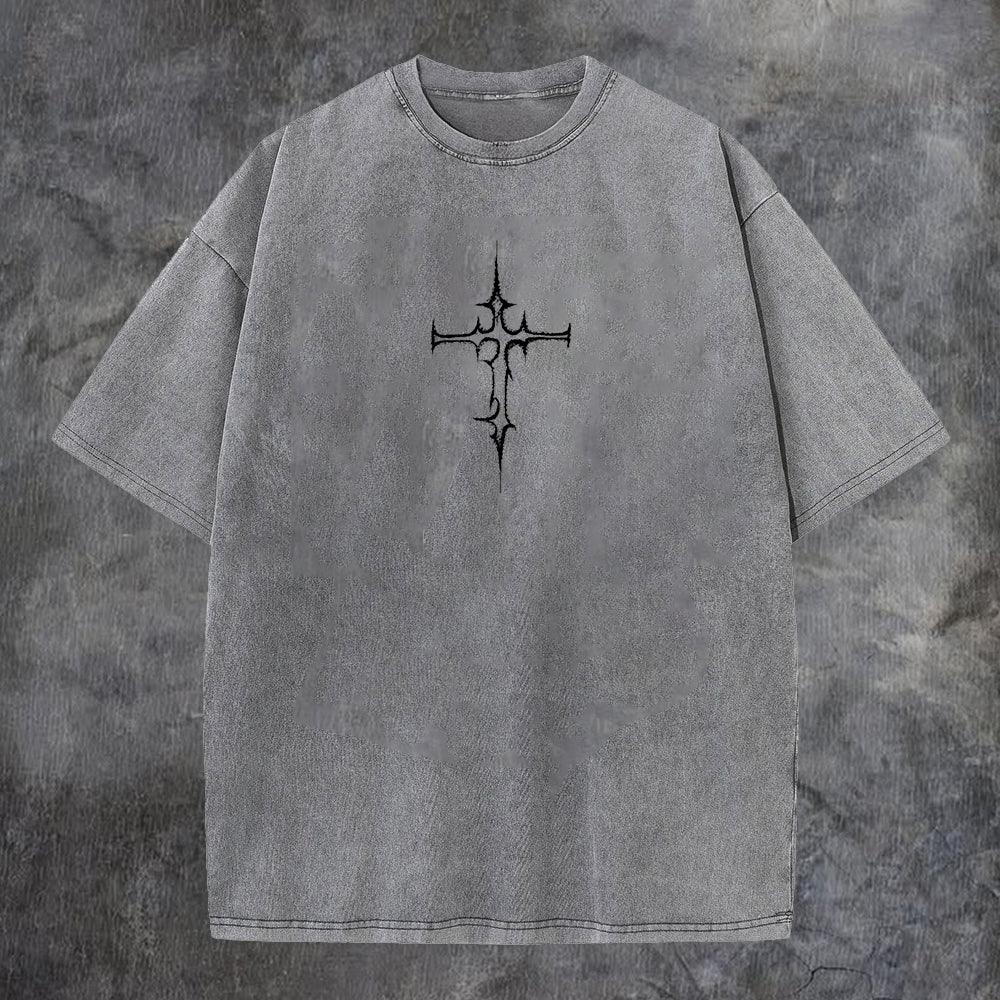 Contradictory Angel Printed Men's Washed Tee