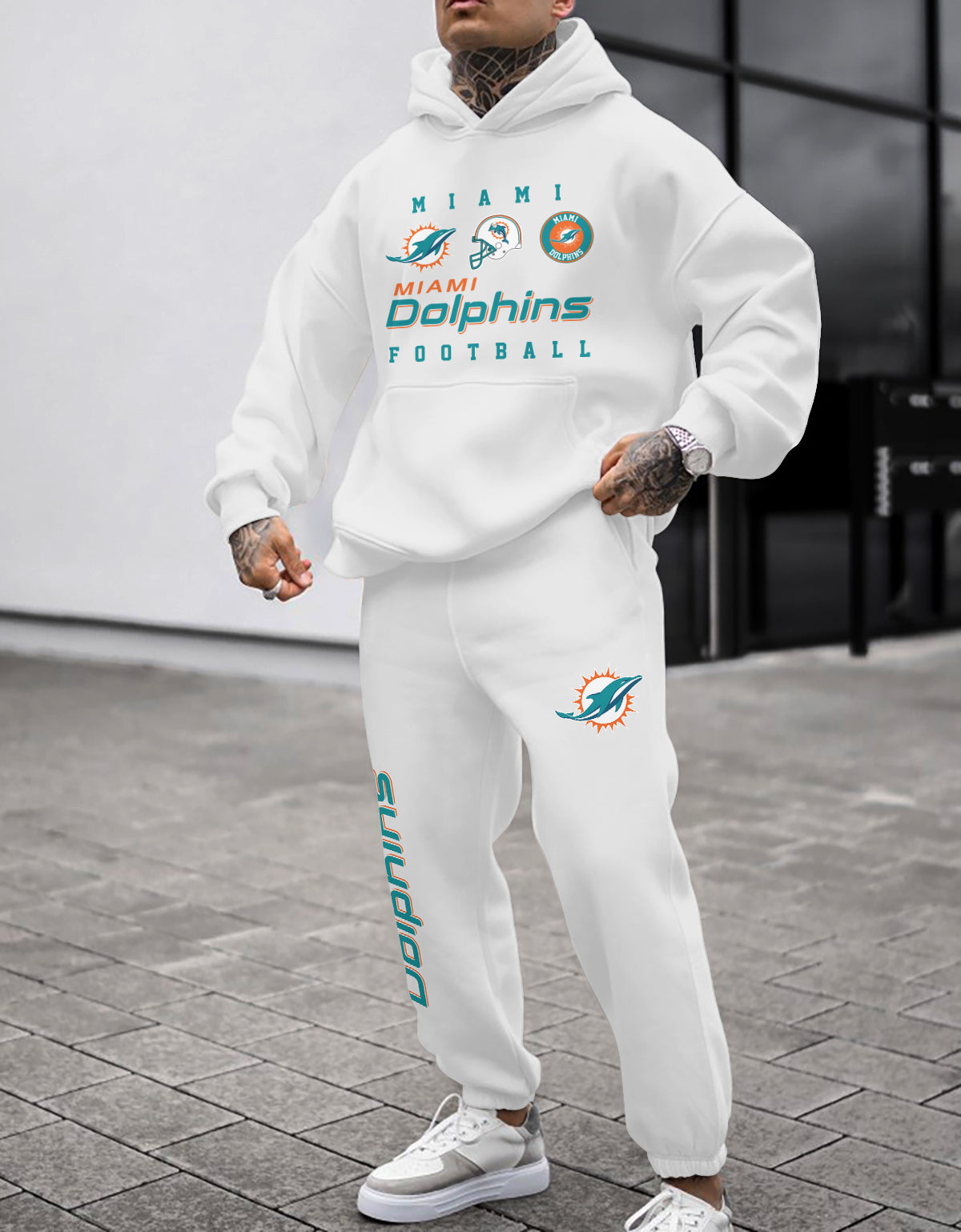 Miami Dolphins 3D Printed Pullover Hoodie And Sweatpant 2pcs Tracksuits