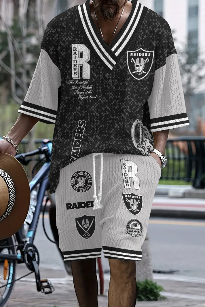 Las Vegas Raiders Limited Edition Top And Shorts Two-Piece Suits