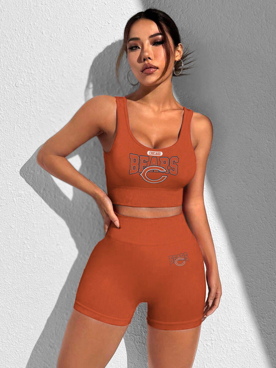 Chicago Bears Sports Bra & Shorts Gym Set
