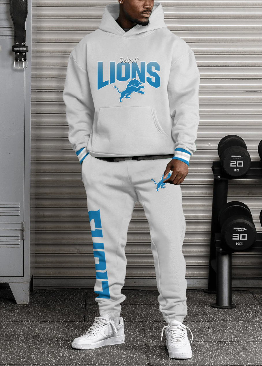 Detroit Lions 3D Printed Pullover Hoodie And Sweatpant 2pcs Tracksuits
