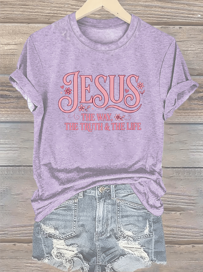 Women's  JESUS THE WAY Printed T-Shirt