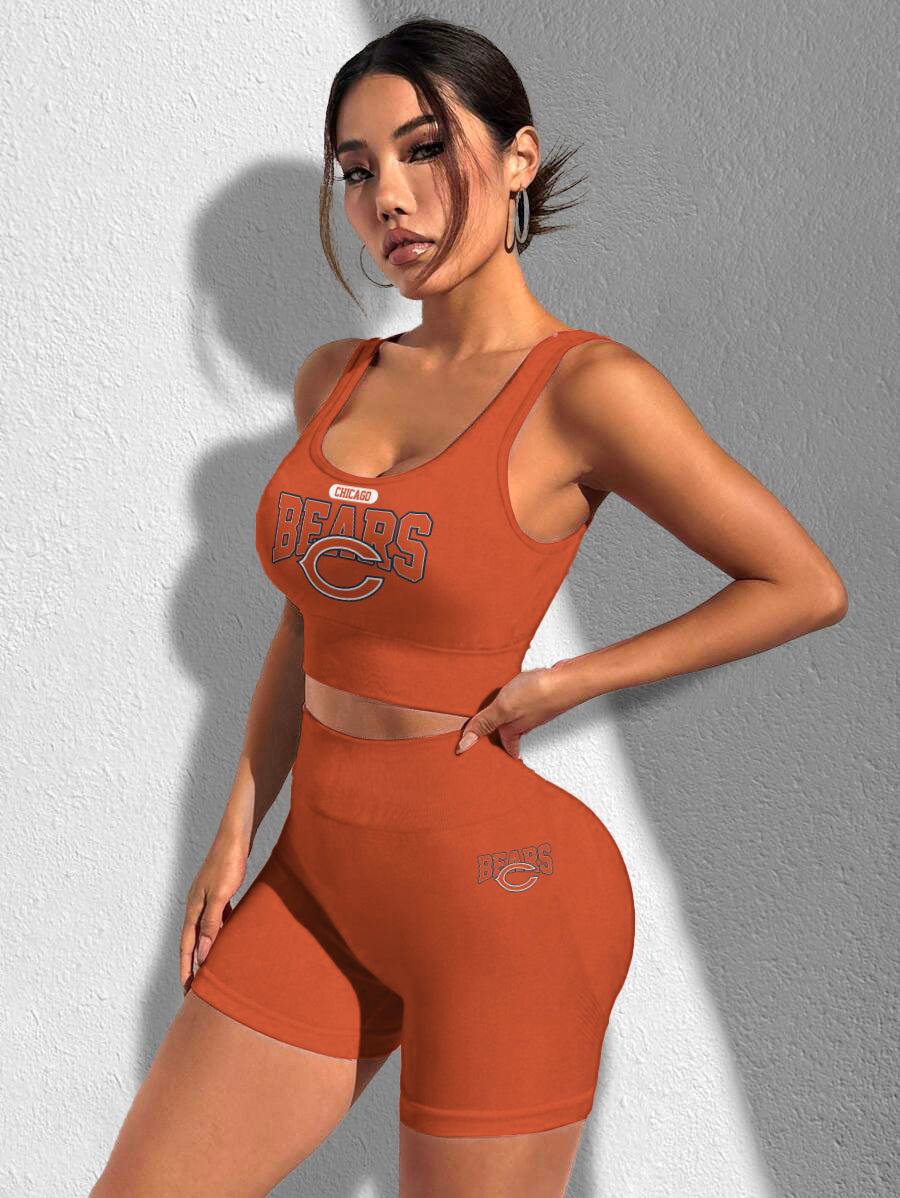 Chicago Bears Sports Bra & Shorts Gym Set