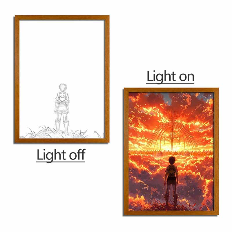 Attack on Titan Anime Light Box – LED Light Painting Photo Frame & Anime Merch Wall Art