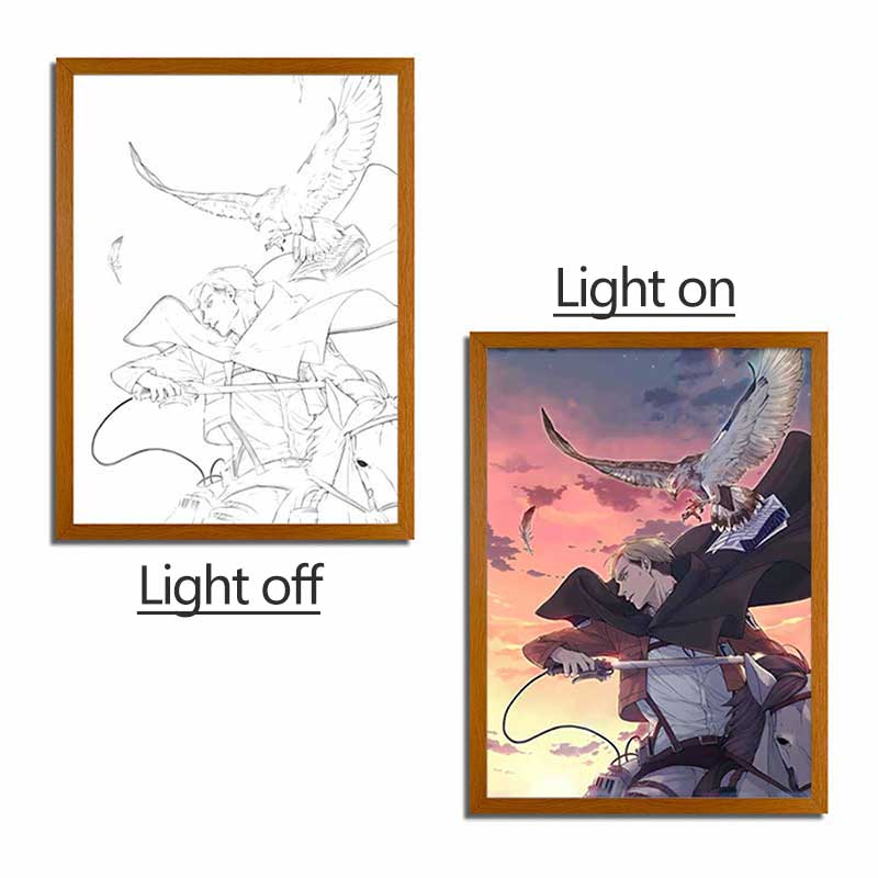 Attack on Titan Anime Light Box – LED Light Painting Photo Frame & Anime Merch Wall Art