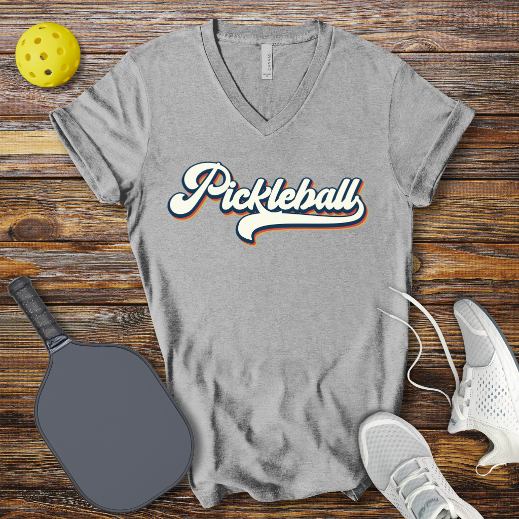 Funny Pickleball Shirt –  Pickleball Retro V-Neck T-shirt