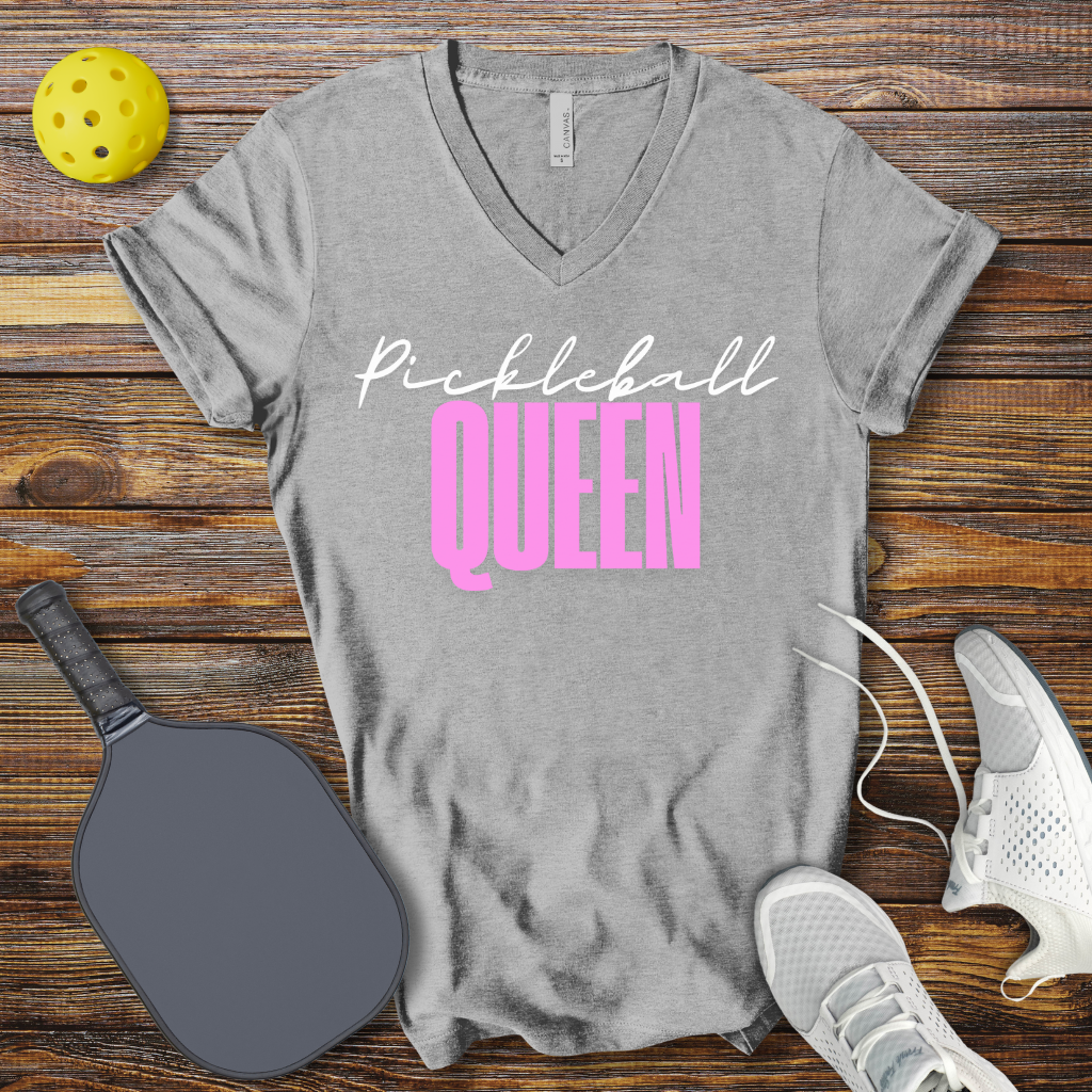 Funny Pickleball Shirt –  Pickleball Queen V-Neck T-shirt