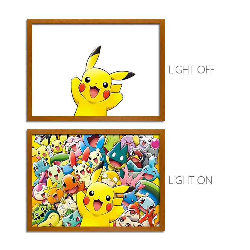 Pokemon Anime Light Box – LED Light Painting Frame Glowing Wall Art for Fans & Gamers