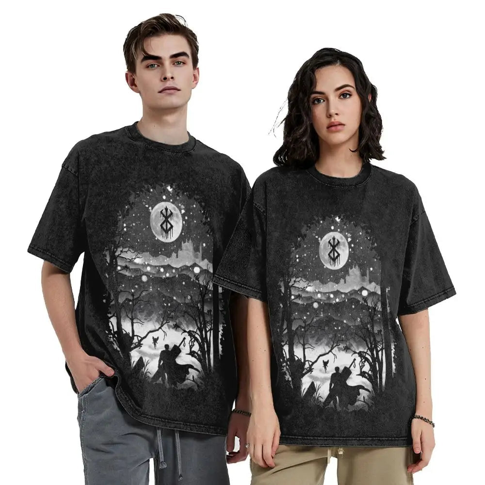 Berserk Guts Anime Washed Vintage T-Shirt - Ver. Night