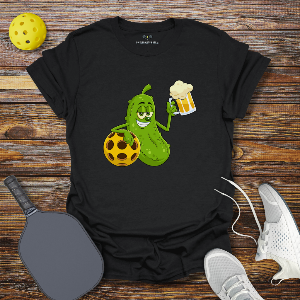 Funny Pickleball Shirt –  Pickle Drinking T-Shirt
