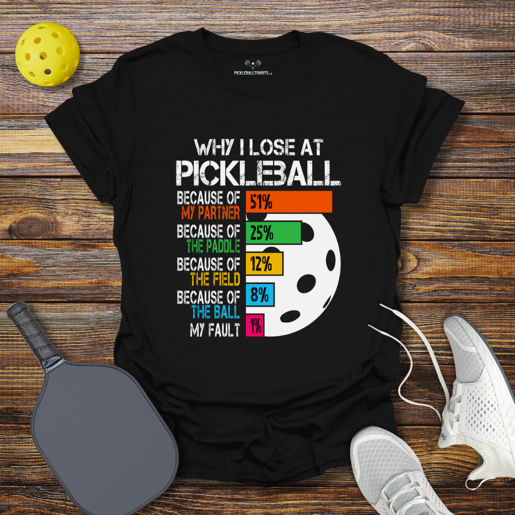 Funny Pickleball Shirt –  Why I Lose at Pickleball 2 T-Shirt