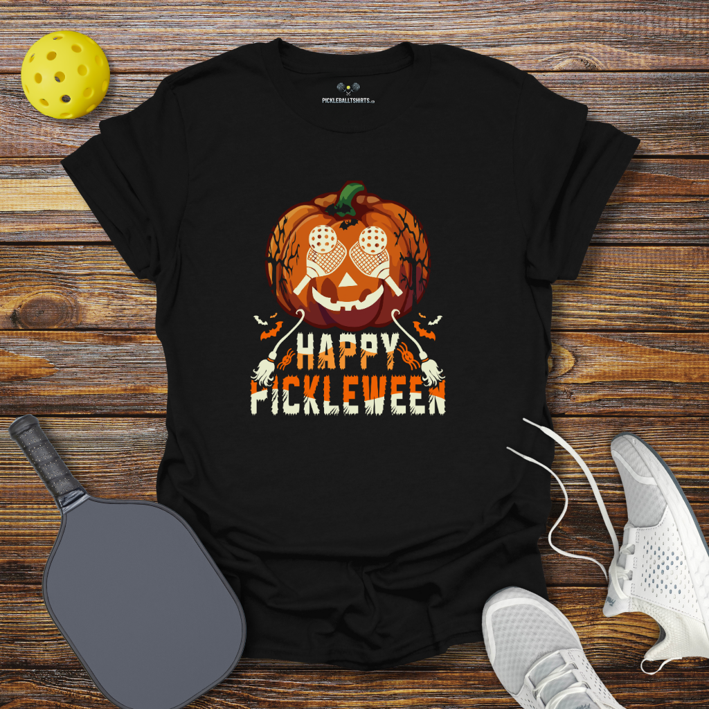Funny Pickleball Shirt –  Happy Pickleween Halloween T-Shirt