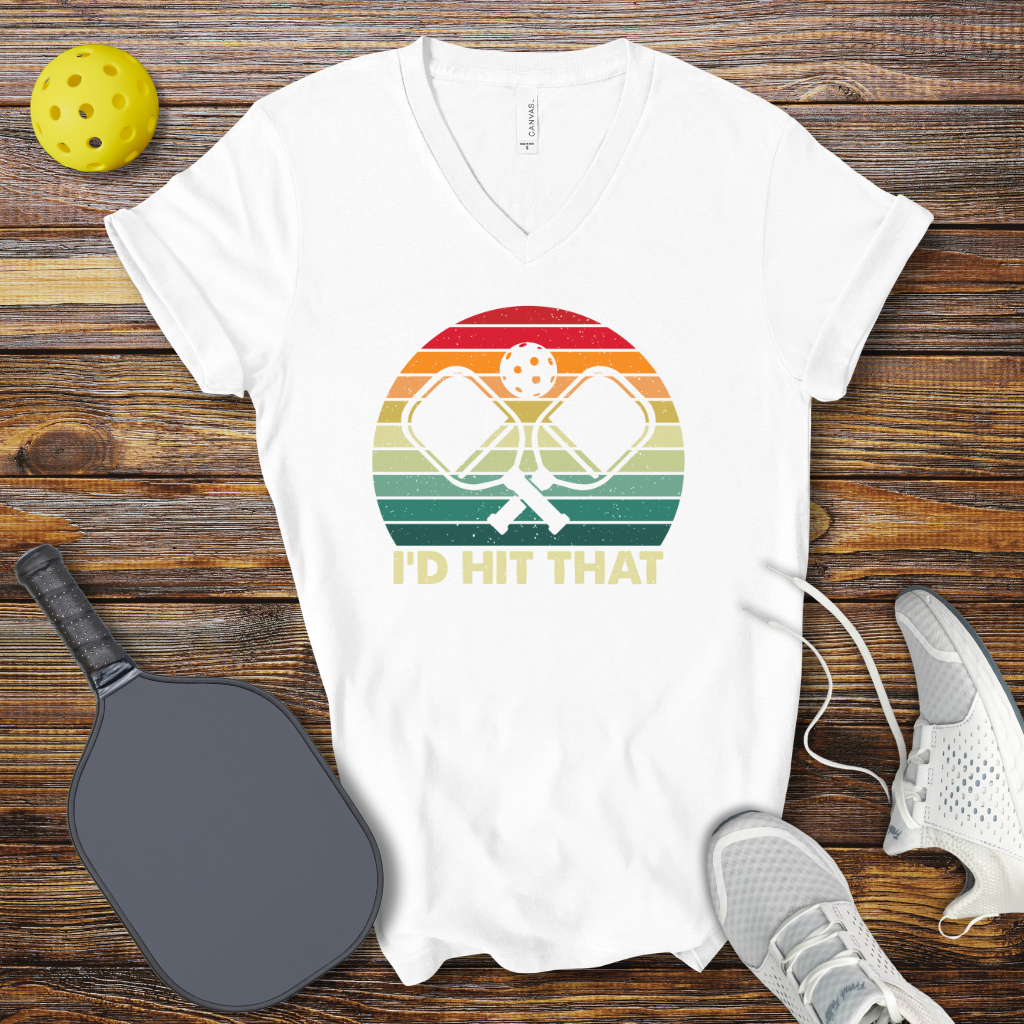 Funny Pickleball Shirt –  I'd Hit That V-Neck T-shirt