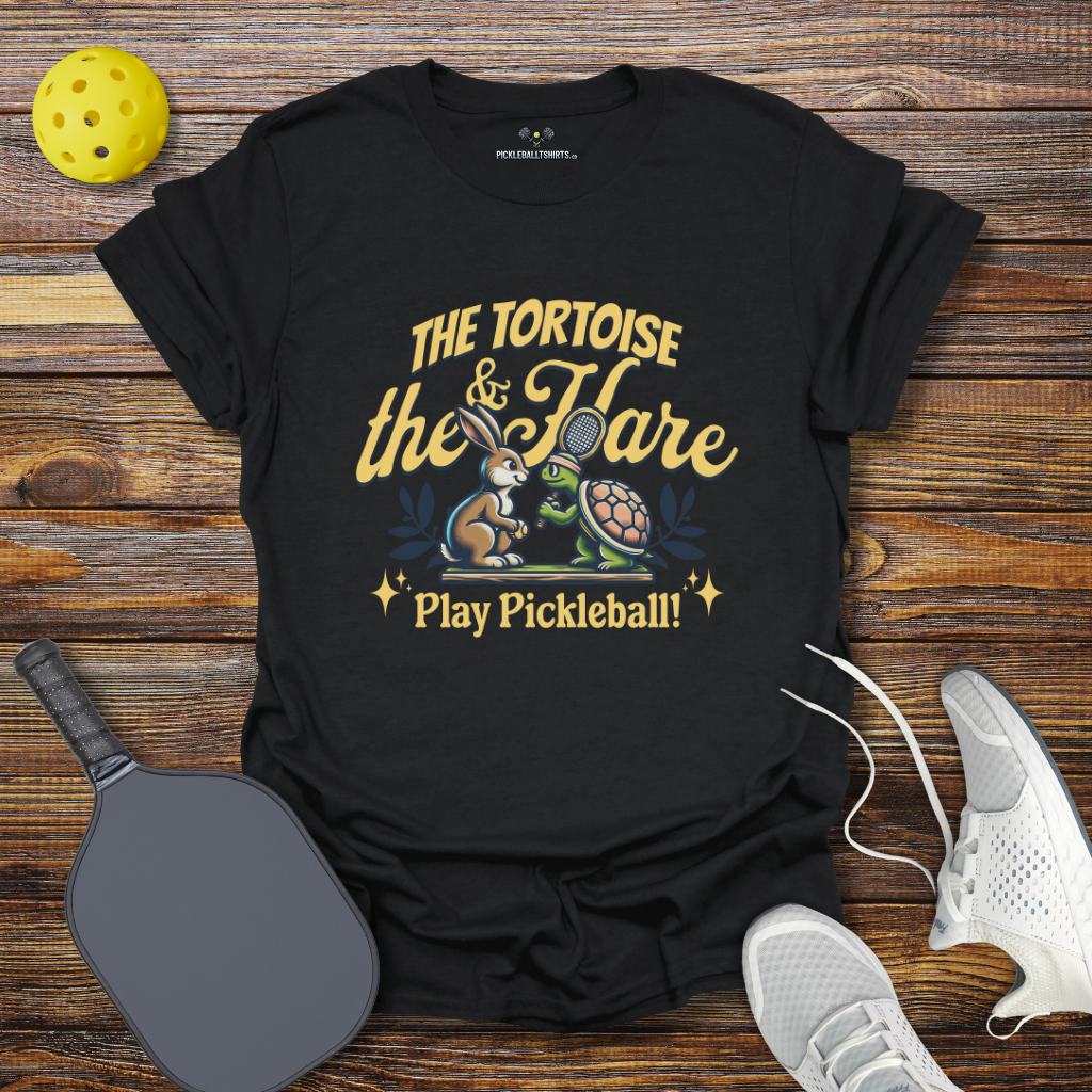 Funny Pickleball Shirt –  The Tortoise and The Hare Play Pickleball T-Shirt