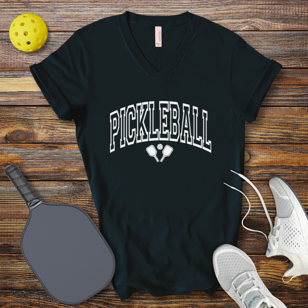 Funny Pickleball Shirt –  Pickleball Retro Slogan V-Neck T-Shirt