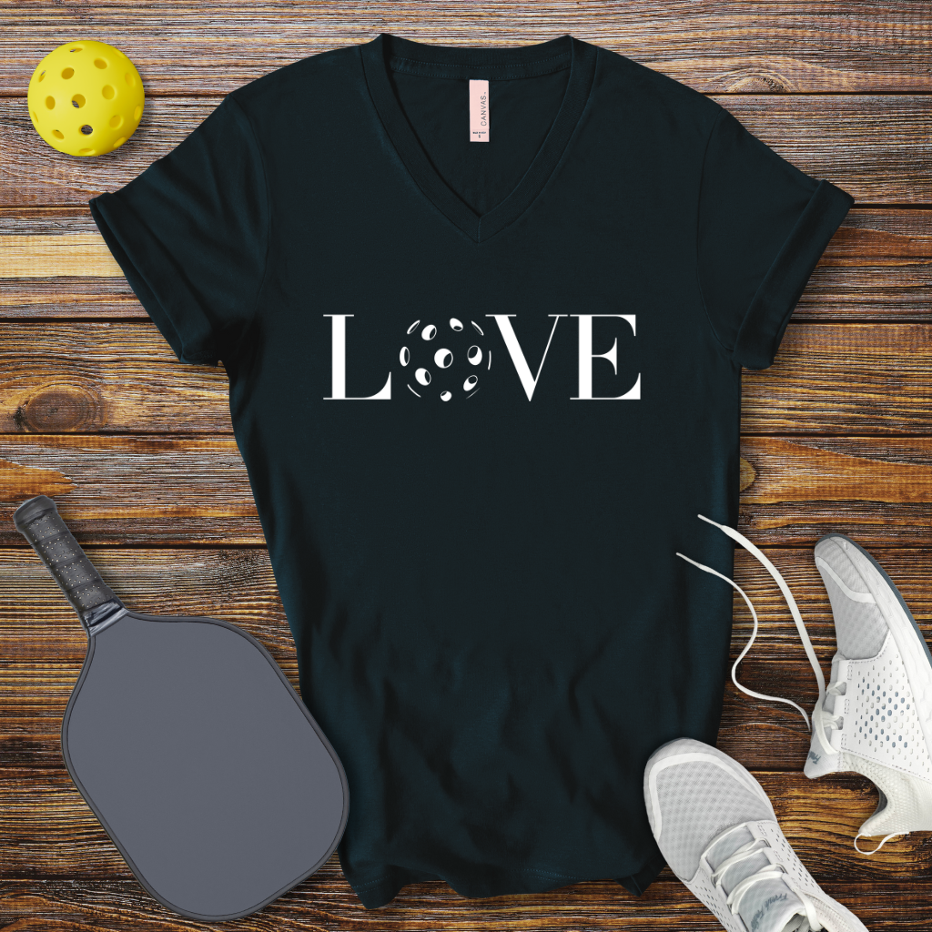Funny Pickleball Shirt –  LOVE V-Neck T-Shirt