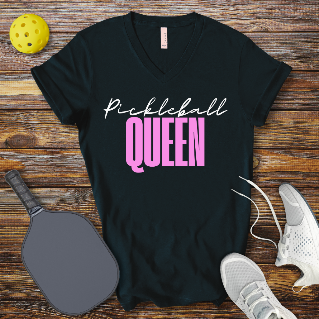 Funny Pickleball Shirt –  Pickleball Queen V-Neck T-shirt