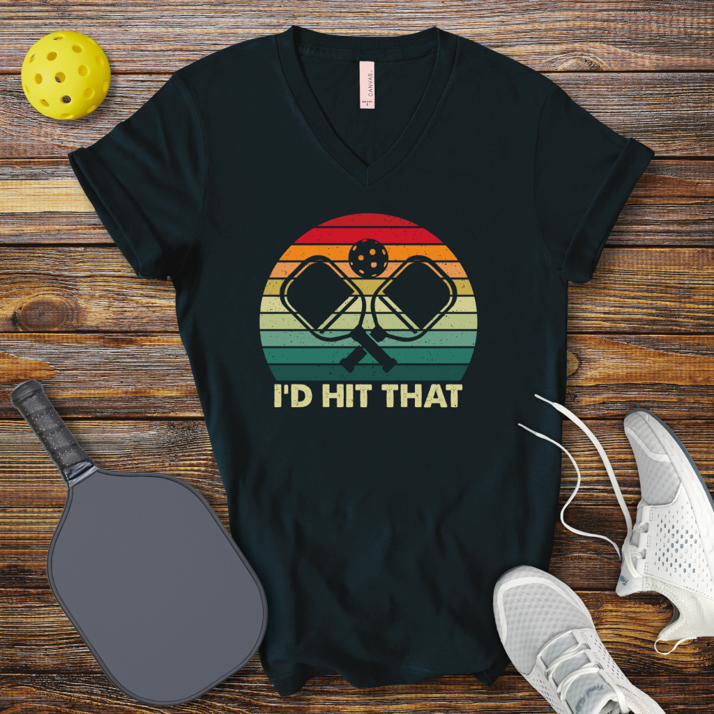 Funny Pickleball Shirt –  I'd Hit That V-Neck T-shirt