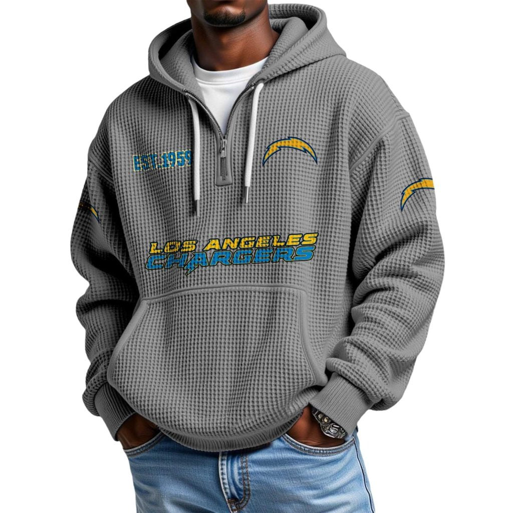 Los Angeles Chargers Themed Quarter Zip Hoodie