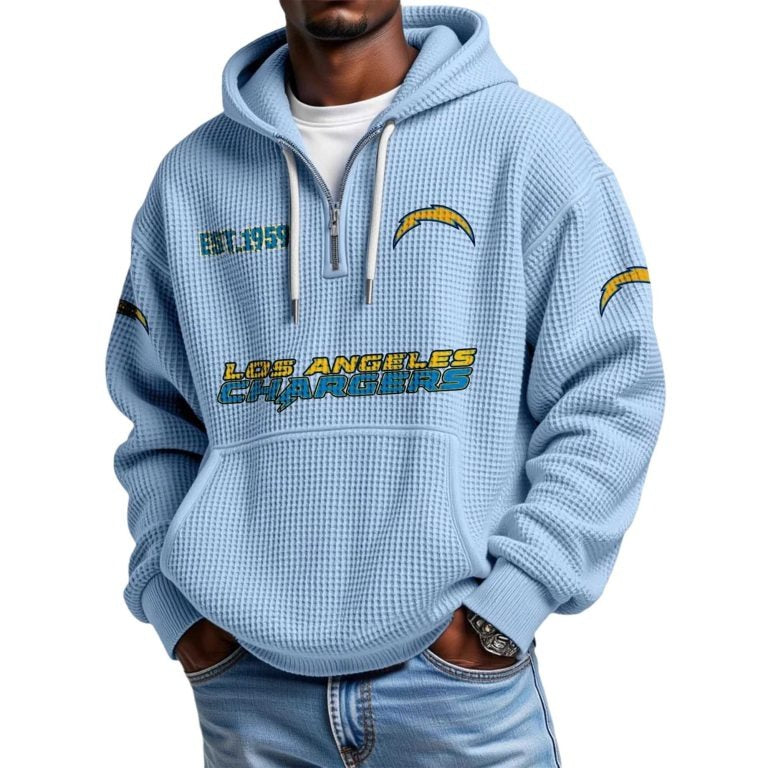 Los Angeles Chargers Themed Quarter Zip Hoodie